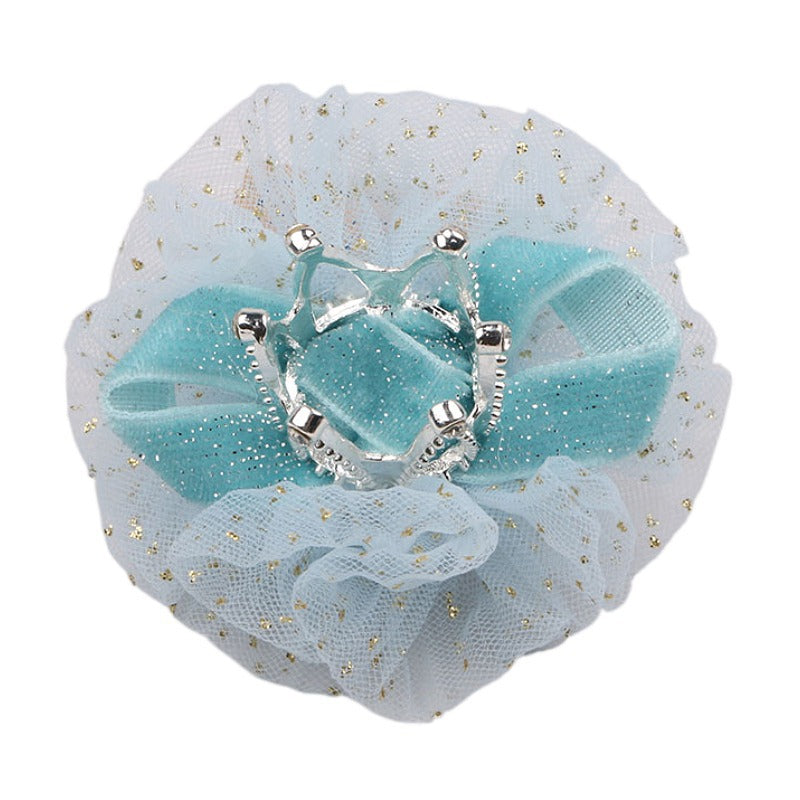 Wholesale Children's mesh flower clip stereo Crown girl hair accessories