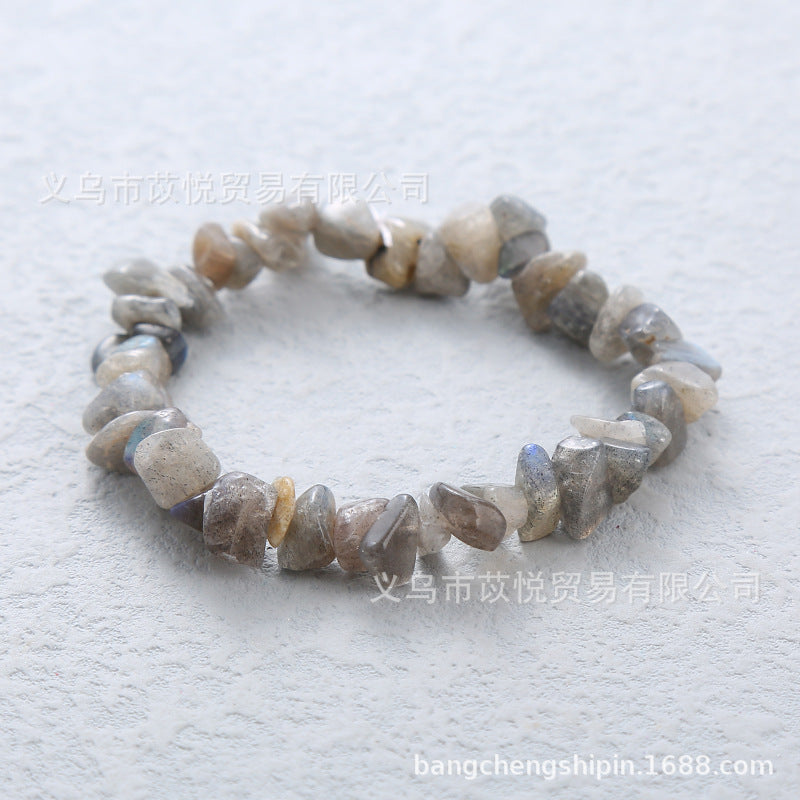 Wholesale 5pcs natural crystal gravel elastic bracelet colorful gravel bracelet