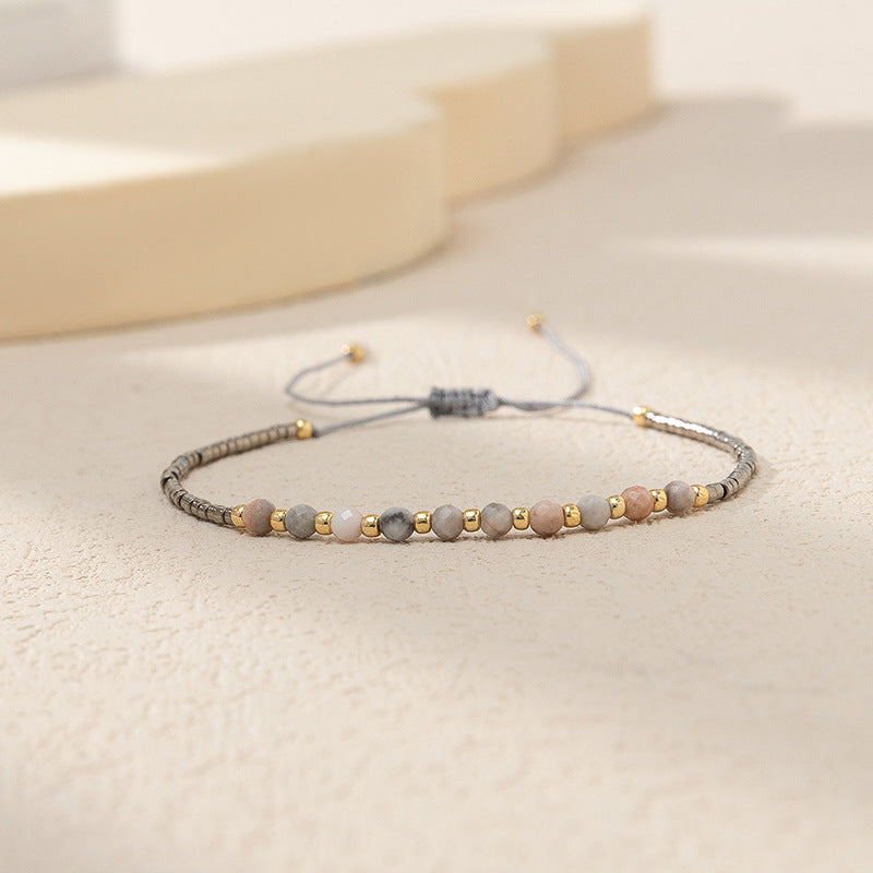 Wholesale Adjustable Color Stone Braided Bracelet