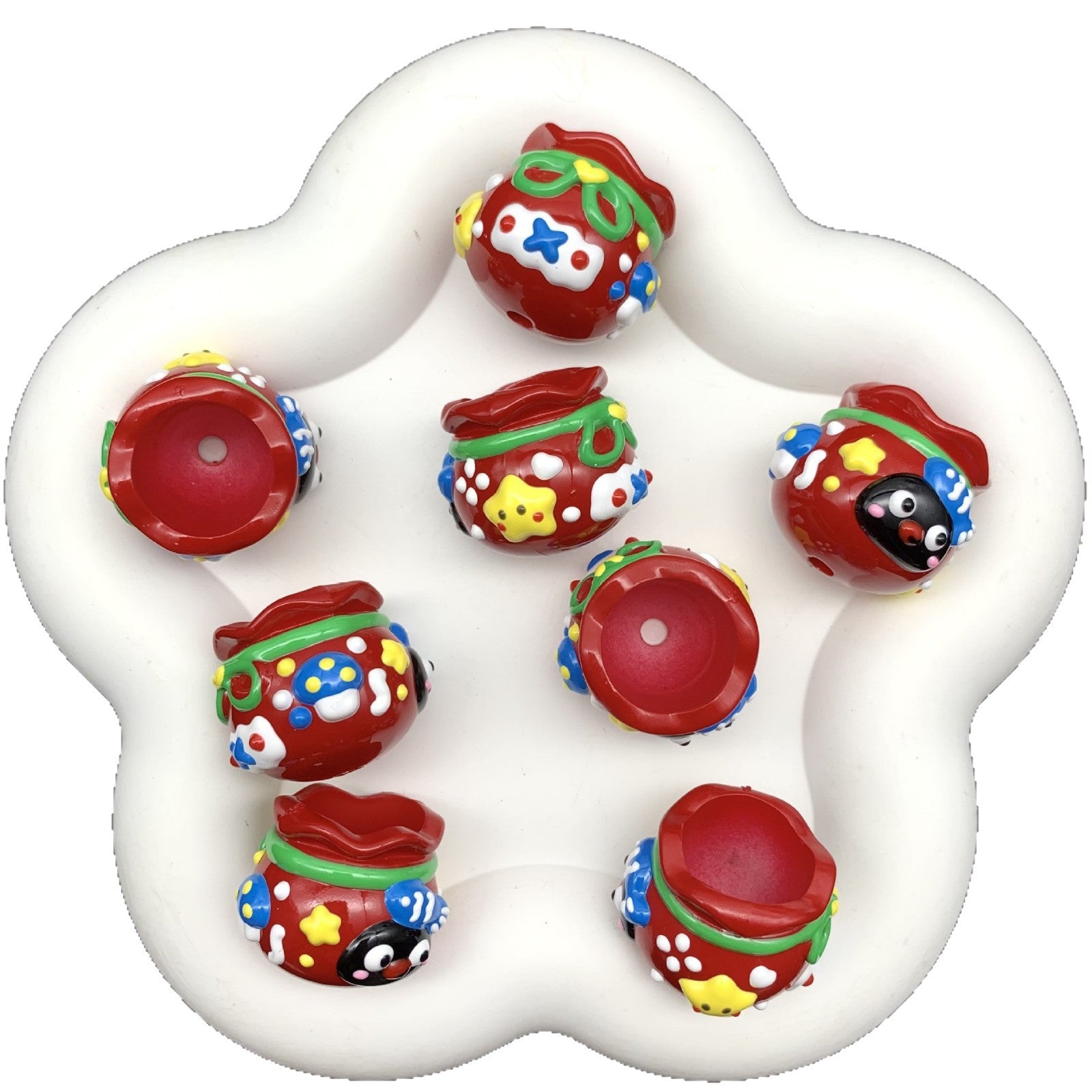 Wholesale 10pcs Red lucky bag bead  Acrylic Beads