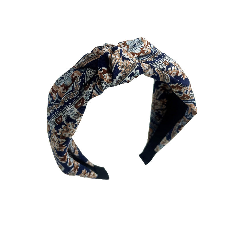 Wholesale Artistic Retro Geometric Fabric Print Headband