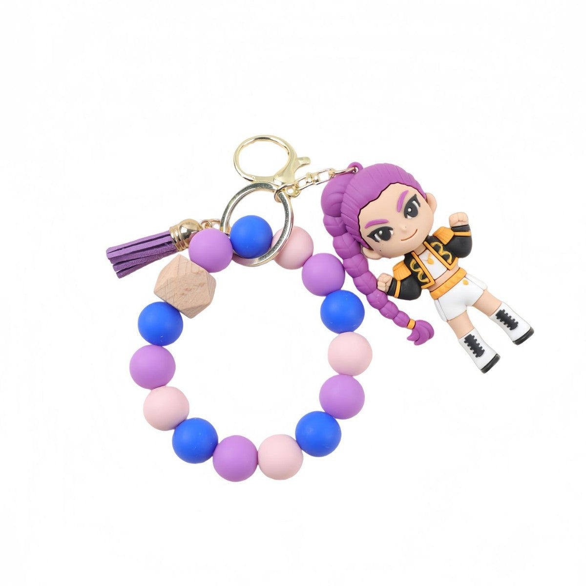 Wholesale Silicone Beaded Wrist Keychain Cartoon Bag Pendant Anime Charm OLY Exclusive
