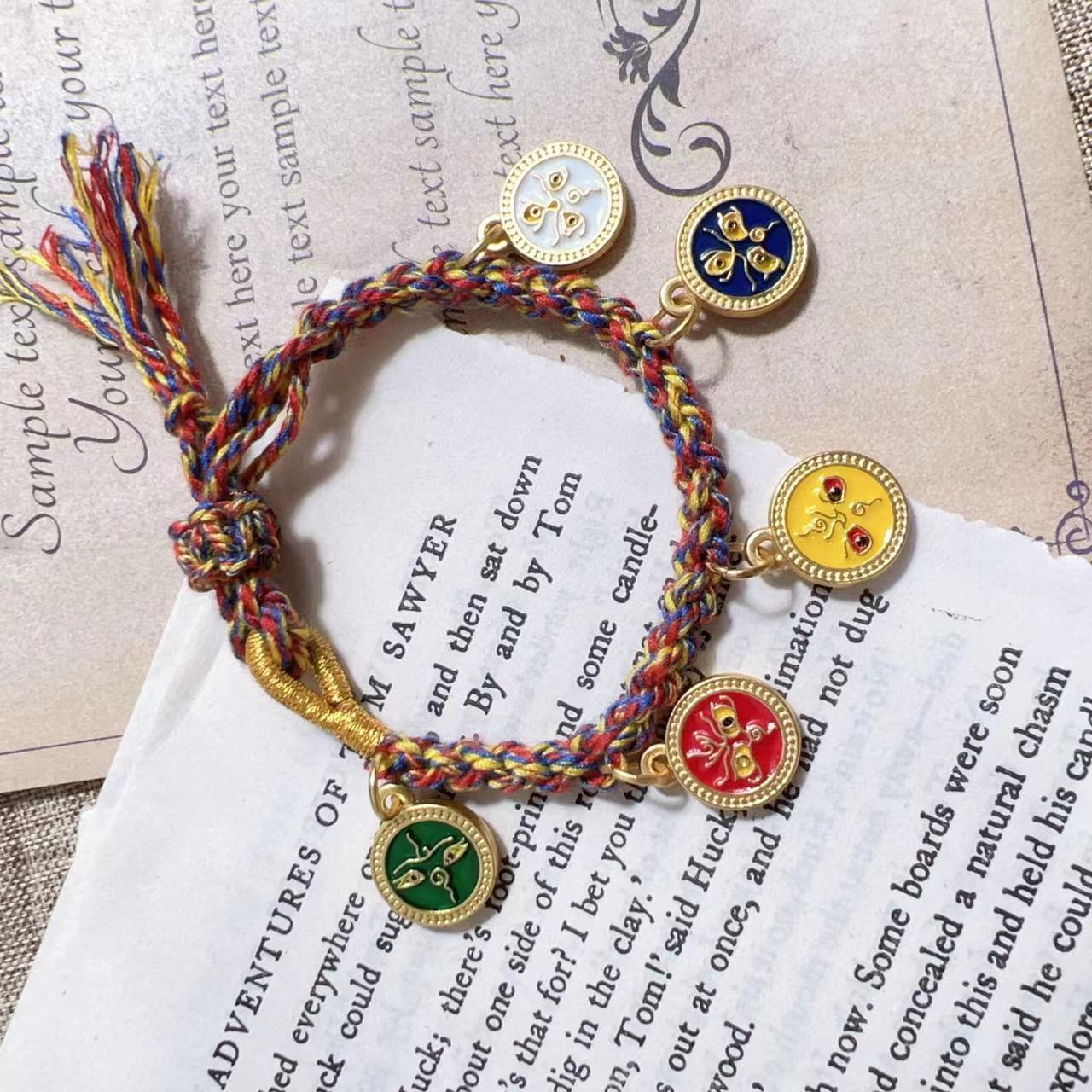 Wholesale Rope Woven Five Way God of Wealth Bracelet