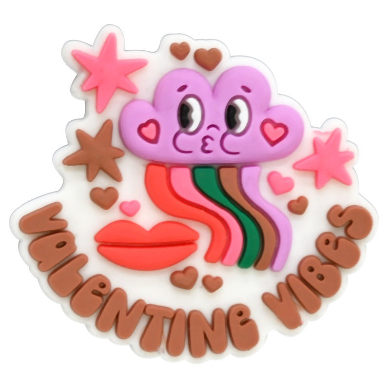 Wholesale Random 100pcs Valentine' s Day series diverse cartoon Croc Charms