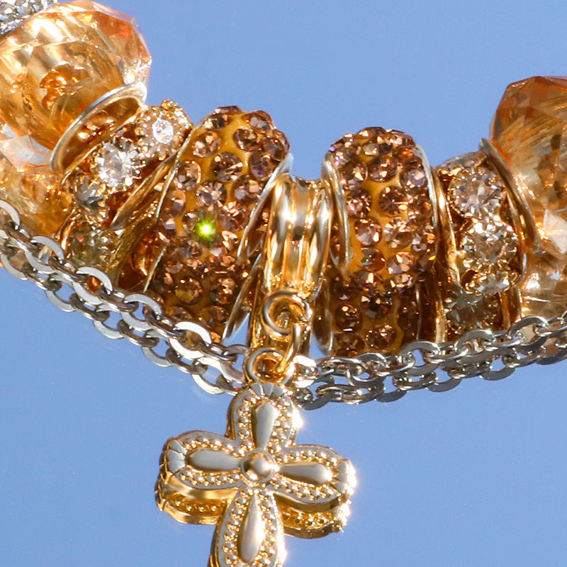 Wholesale Golden flower DIY adjustable bracelet