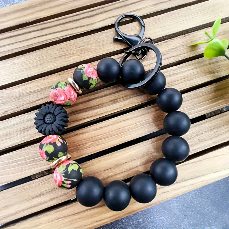 Wholesale  Handmade  Silicone Bead Bracelet Pendant Wristlet Keychain