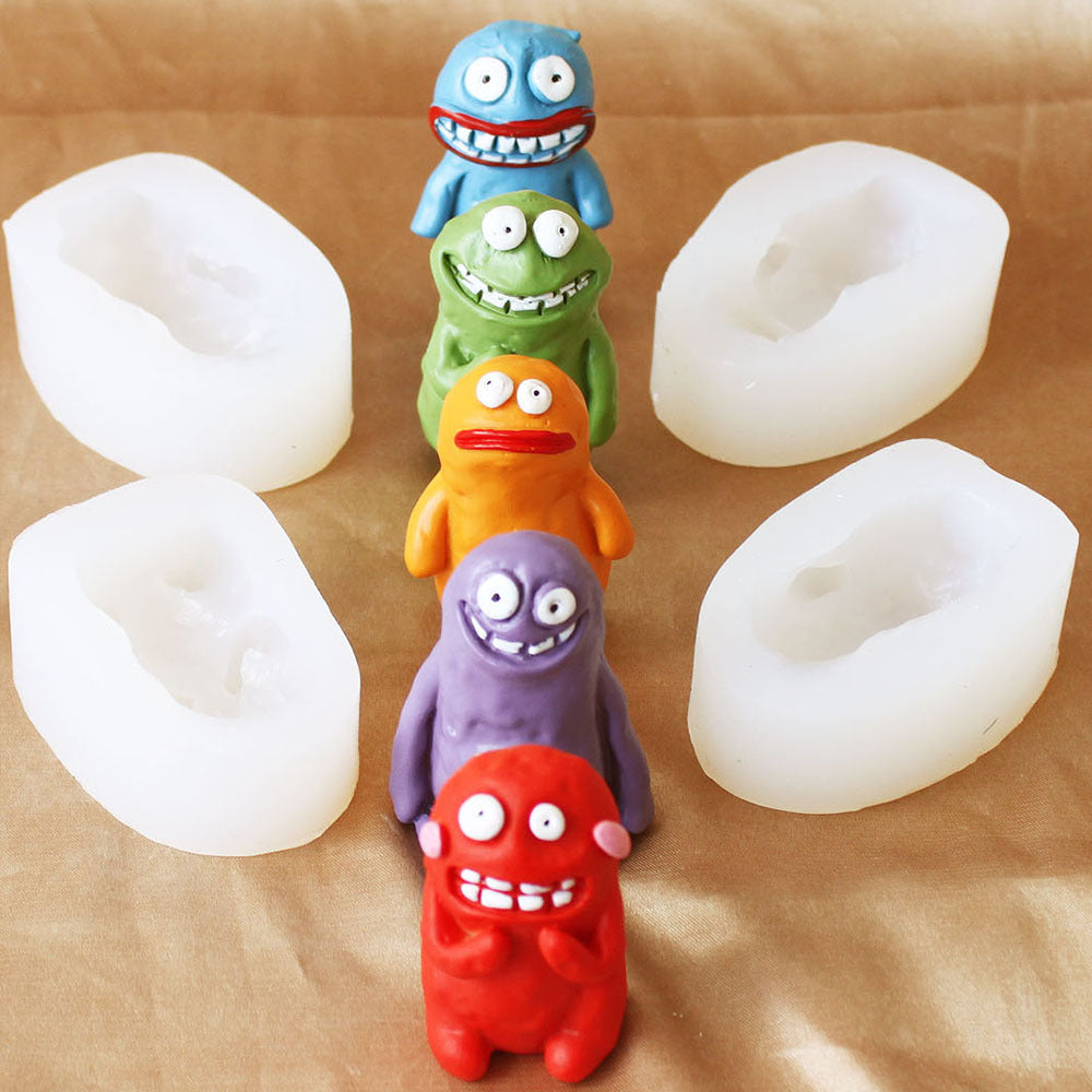 Wholesale Silicone Mold Ugly Cute Mud Monster Shape for DIY Cake Candle Chocolate