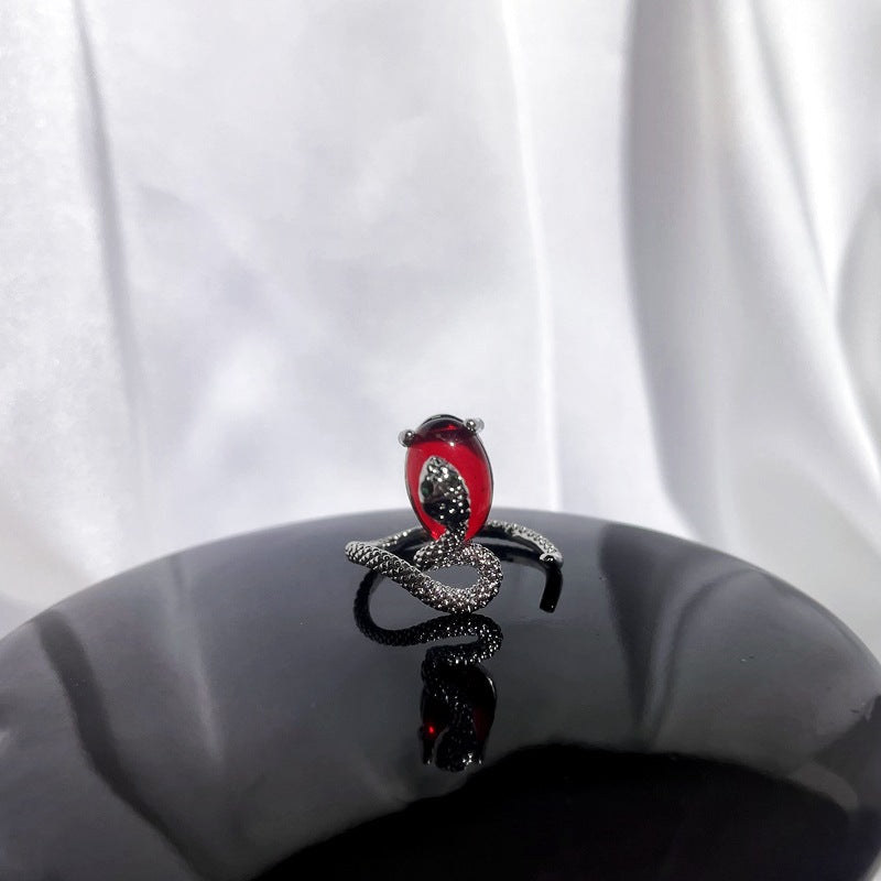 Wholesale Red enamel sweet cool punk cold style ring