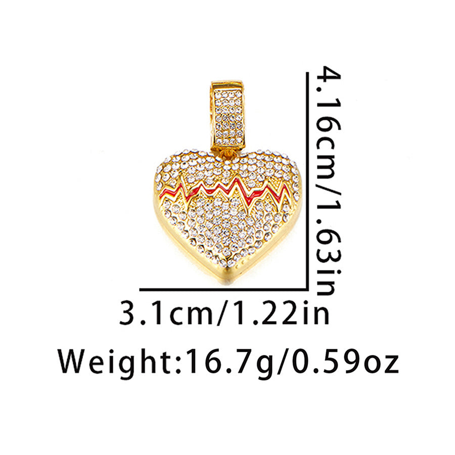 Wholesale Valentine' s Day Love ECG Full Diamond Necklace