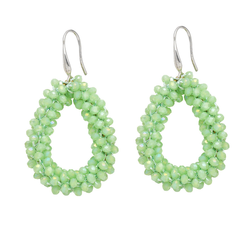 Wholesale Handmade Beaded Drop Shape Rice Beads Earrings