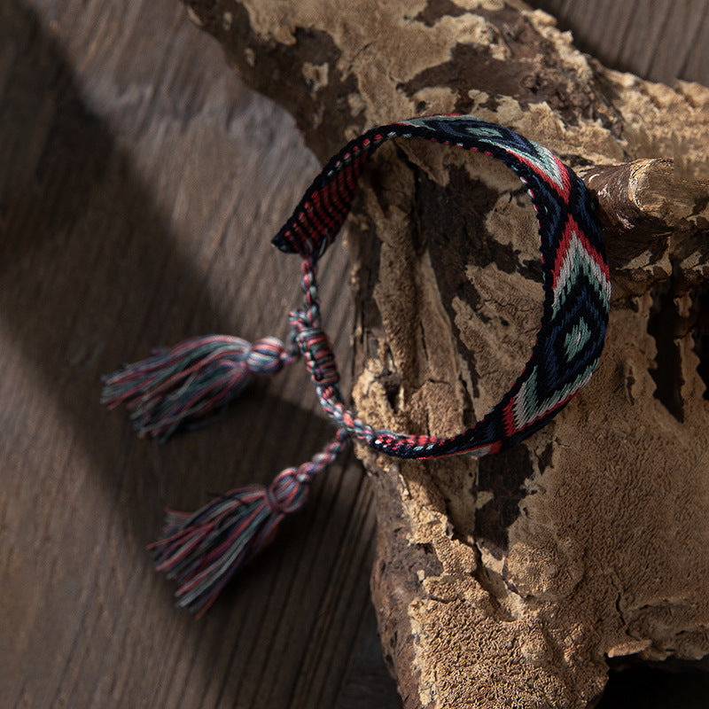 Wholesale Ethnic Style Retro Contrast Color Fabric Bracelet