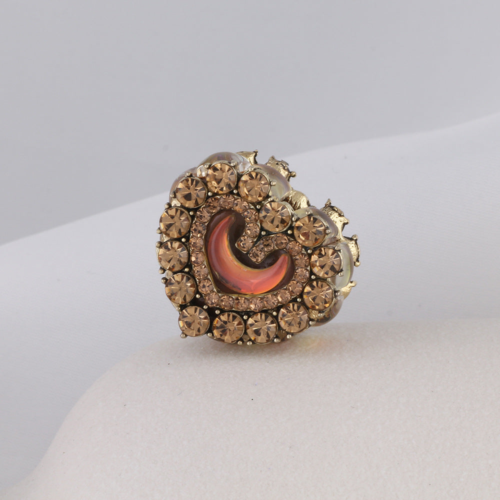 Wholesale Heart-shaped Rose Soft Ceramic Crown Diamond Ball Straight Hole Beads