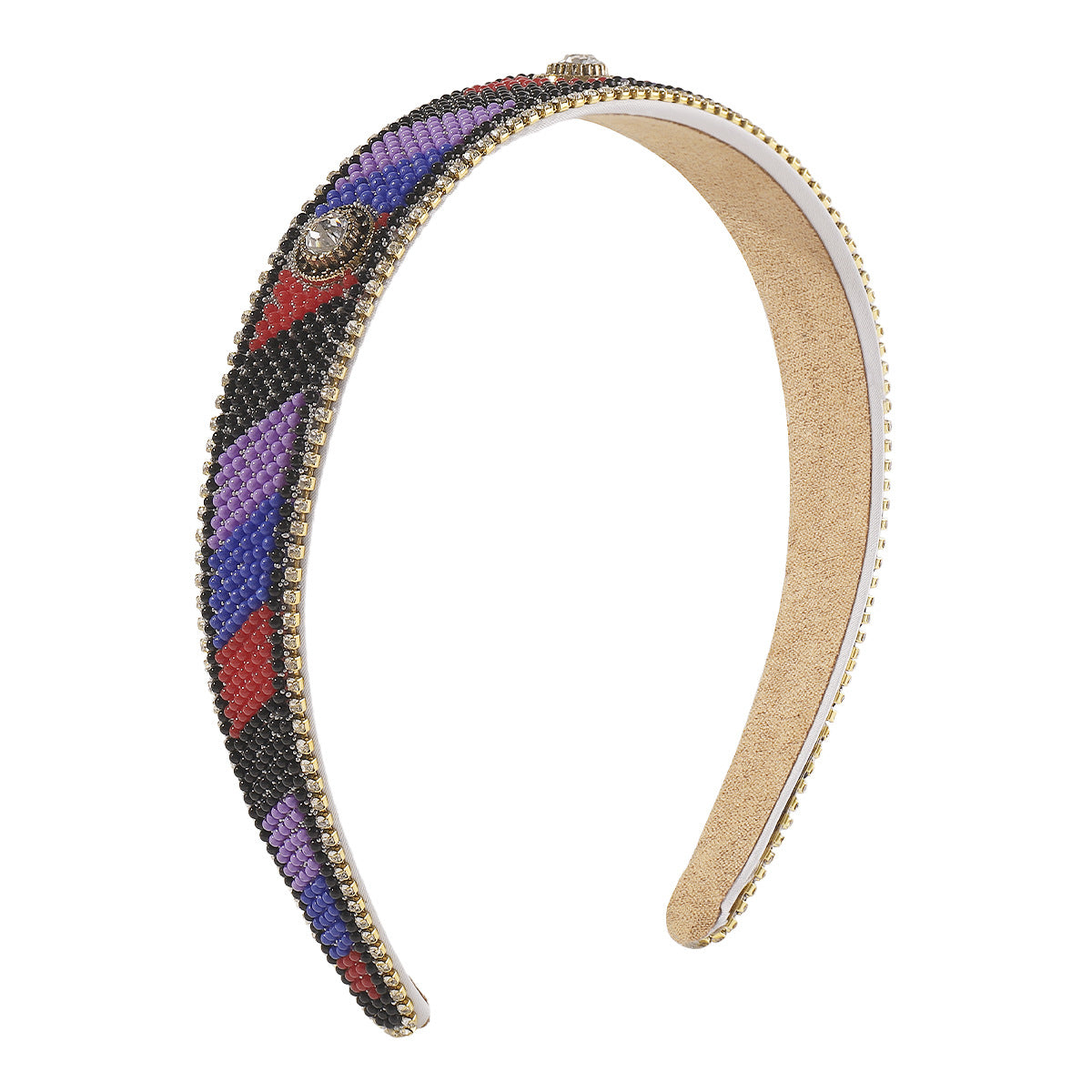 Wholesale Colored Diamond Studded Rice Bead Hairbands