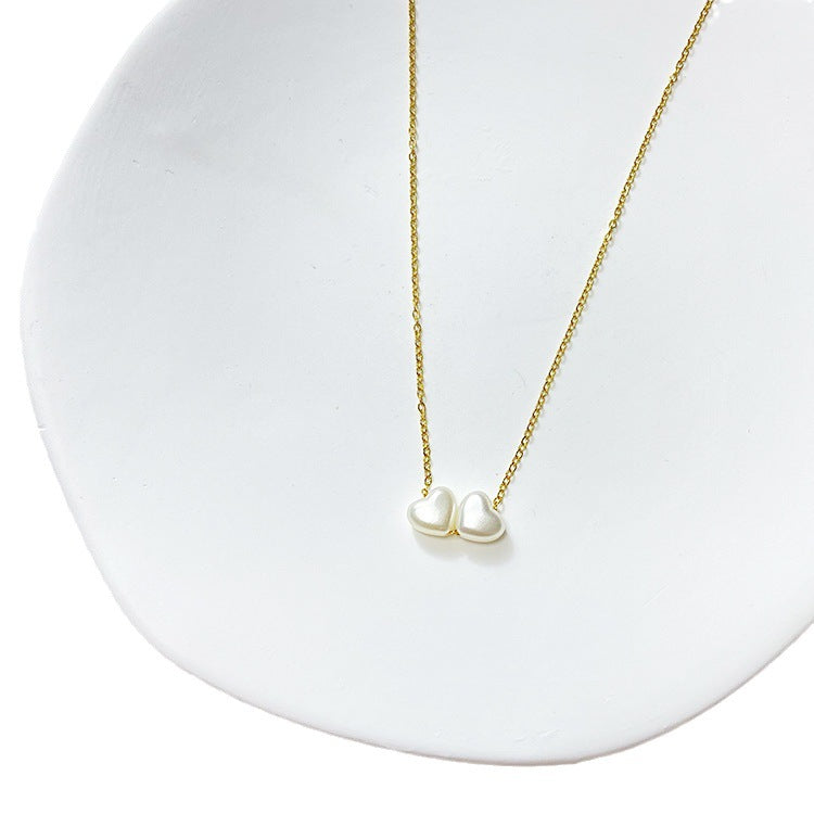 Wholesale Heart-shaped Pearl Stainless Steel Necklaces