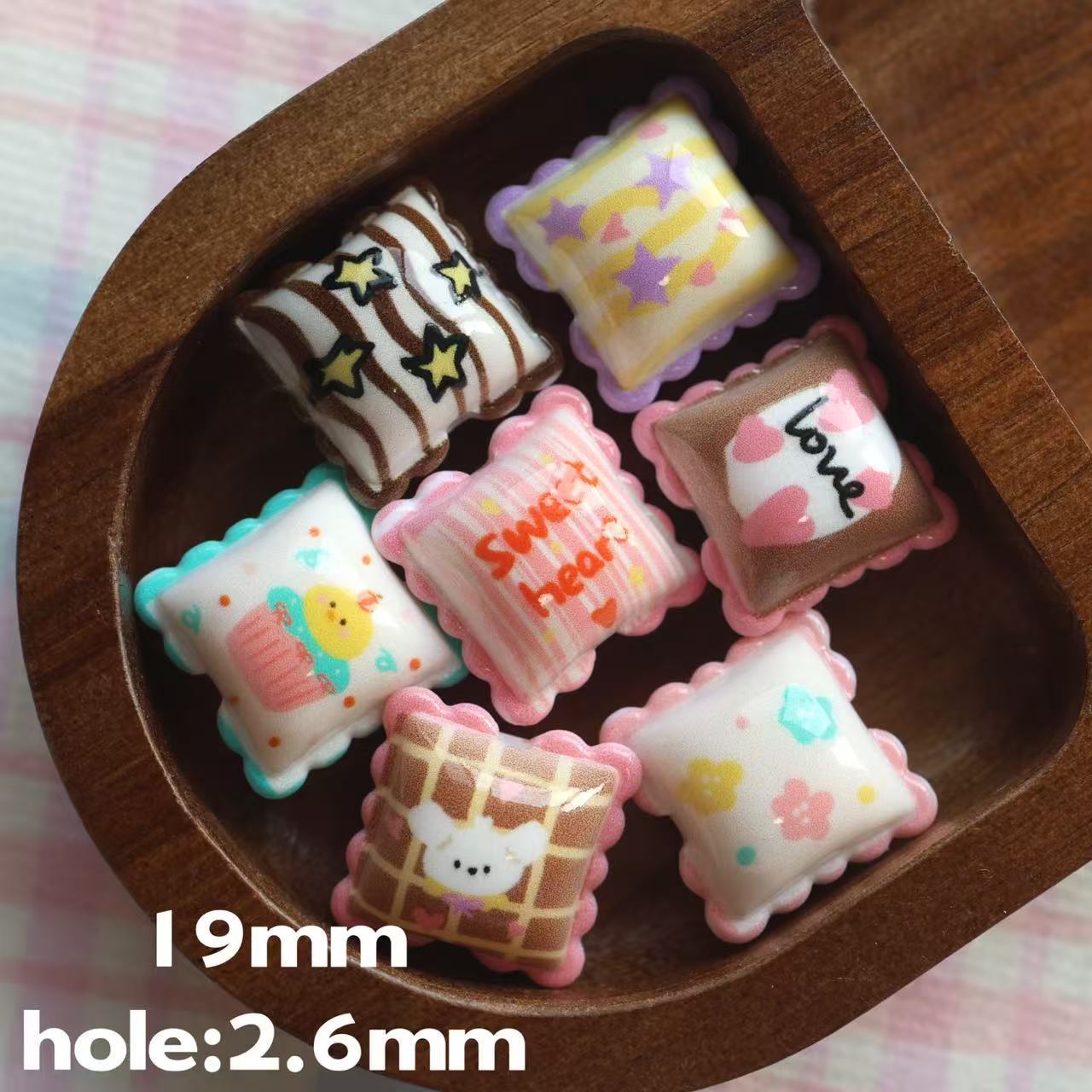 Wholesale 10pcs Double-sided printed cartoon cute style pillow beads