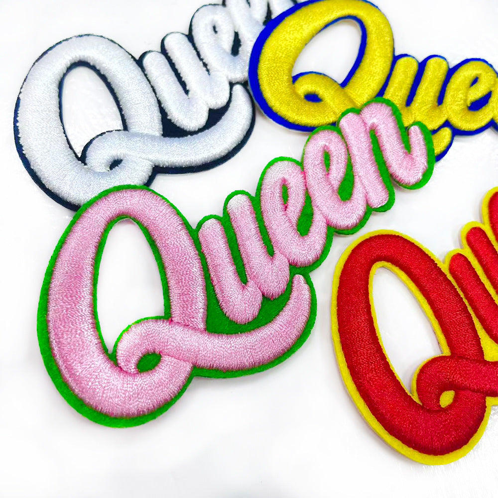 Wholesale  Letter 3D Embroidered Iron On Patch For Clothing DIY Accessory