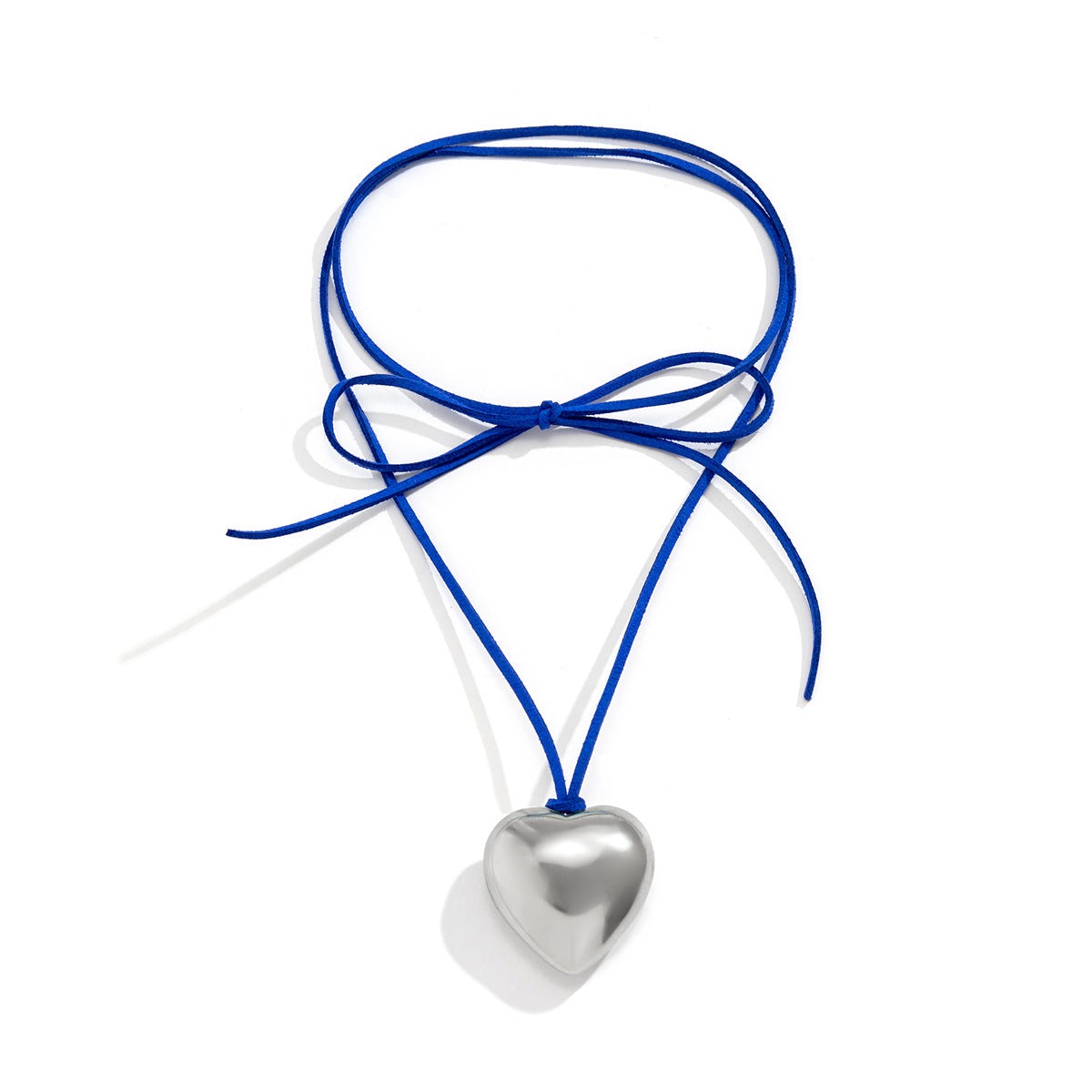 Wholesale Plastic Heart Pendant Long Leather Wax Thread Tassel Necklaces