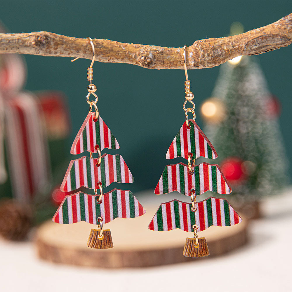Wholesale Christmas gradient color earrings