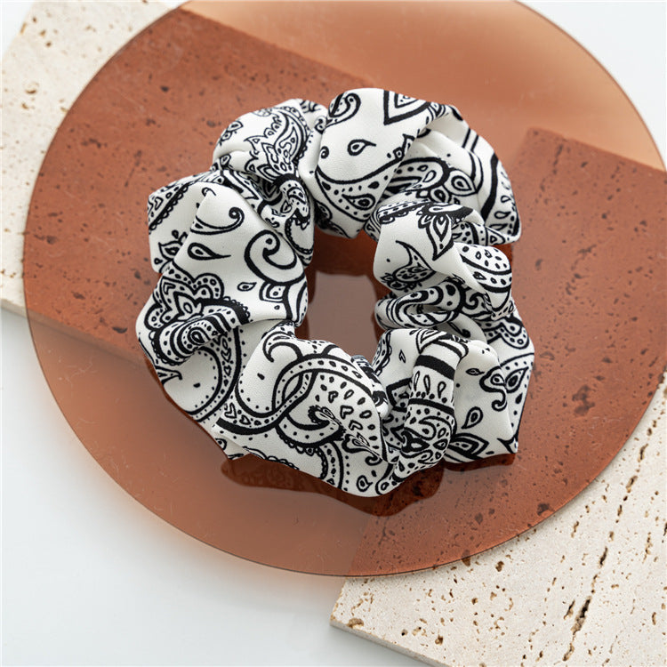 Wholesale Fabric Black and White Large Intestine Scrunchie