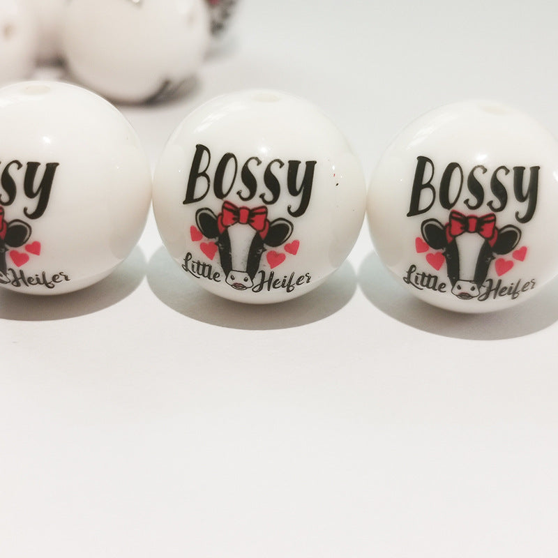 Al por mayor 1000pcs/paquete coloridos cuentas de silicona de estampado de leopardo