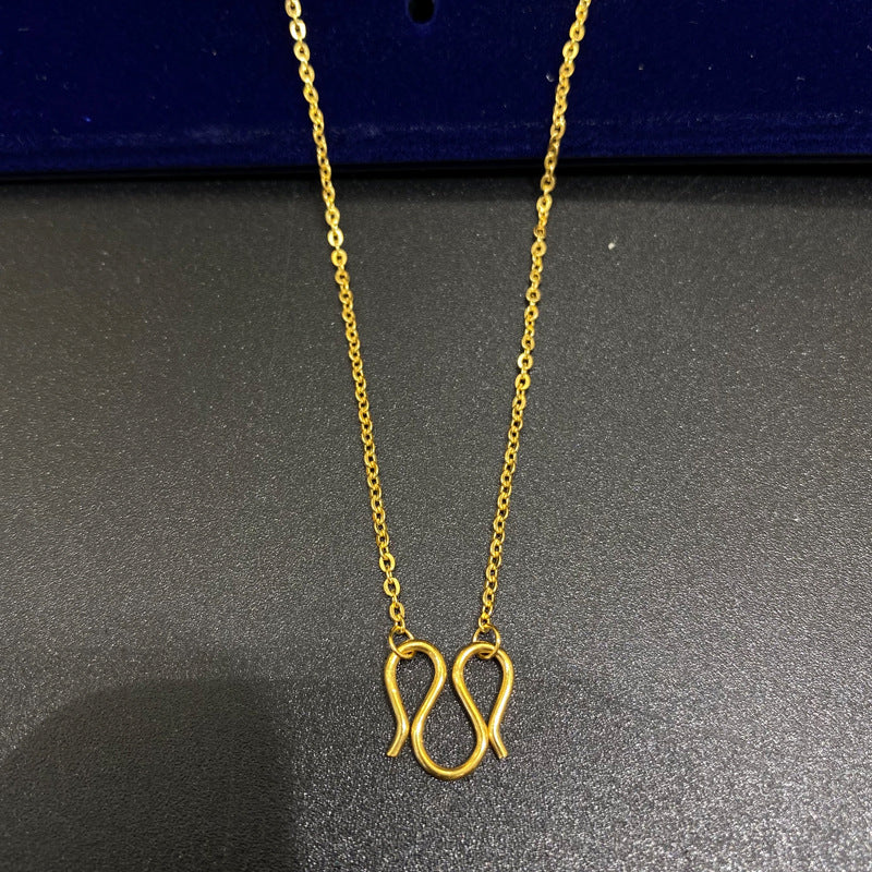 Wholesale 12pcs 24K Gold Plated Pendant Simple Necklaces