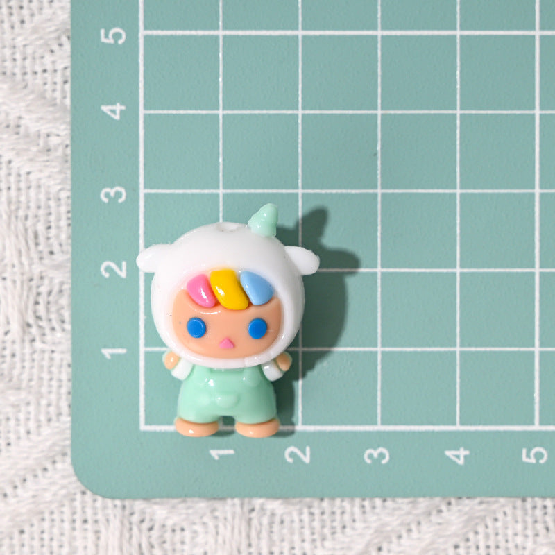 Wholesale 10pcs/pack Cartoon Standing Unicorn Beaded String Acrylic Beads