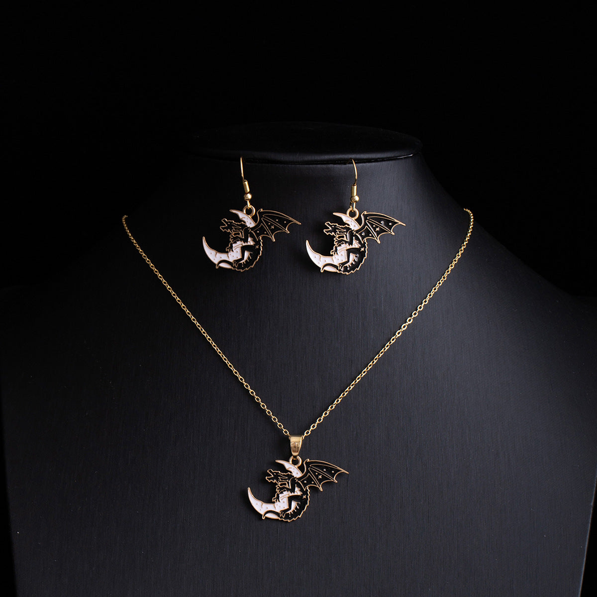 Wholesale Gothic Punk  Earring Necklace Set