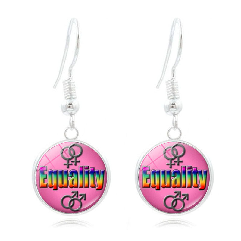 Wholesale Iridescent Long Silver Alloy Earrings