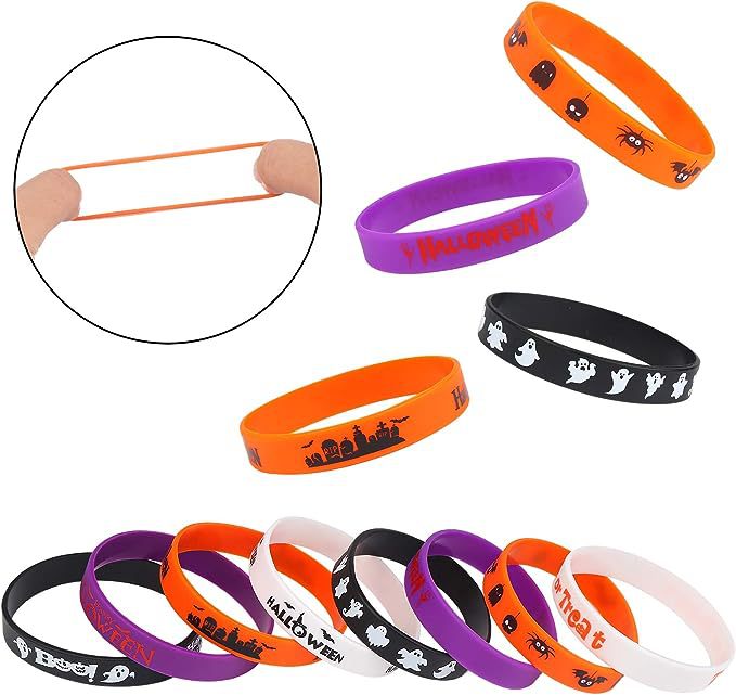 Wholesale Silicone Hallonween Ghost Skull Rubber Wristband 20pcs