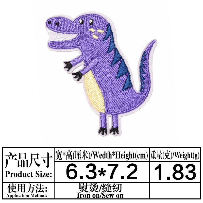 Wholesale Dinosaur Baby Patches Set Cartoon Iron On Embroidery Cloth Patches For Clothing Fashion Accessory For Boutique Resale Gift