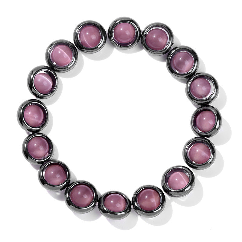 Wholesale Cat's Eye Beads Black Gallstone Donut Bracelet