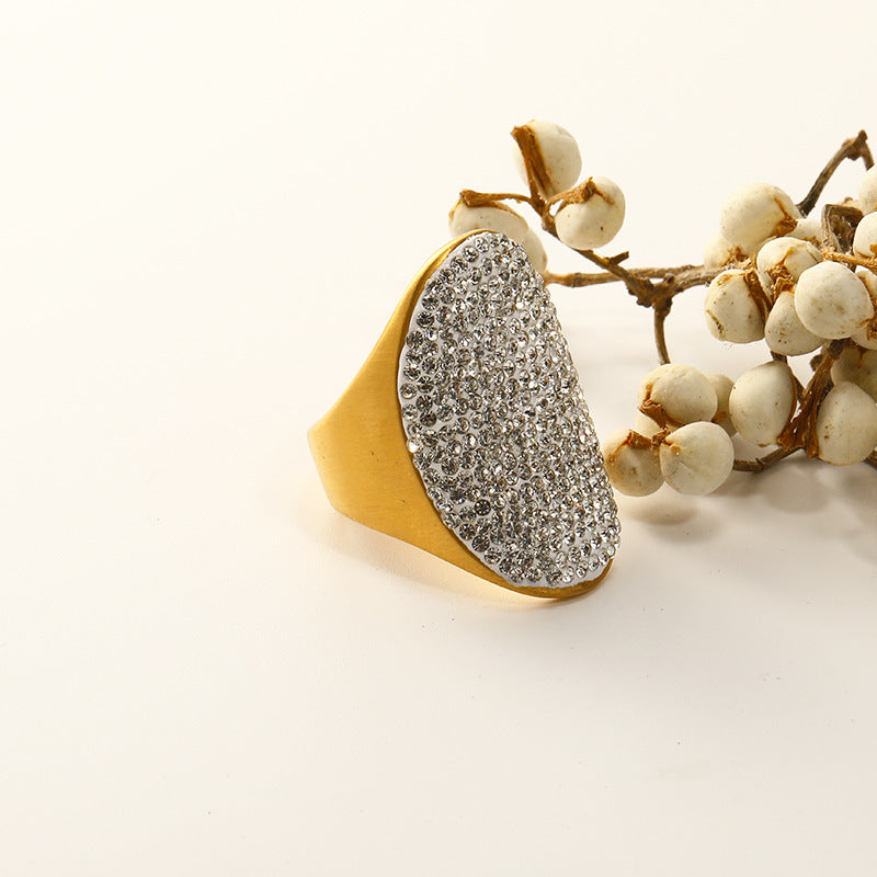 Anillos de titanio de titanio curvo de diamante completo al por mayor anillos de oro