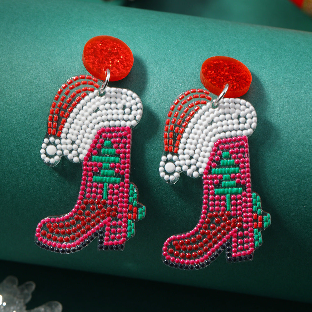 Wholesale Christmas colorful acrylic earrings
