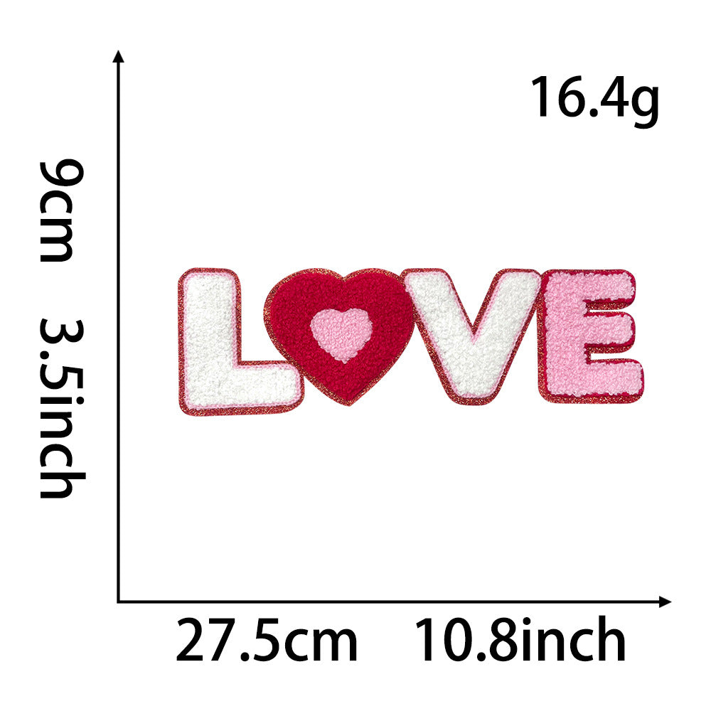 Wholesale Valentine' s Day Oversized 28cm  Baseball Smiley Letter  Cloth DIY Patches