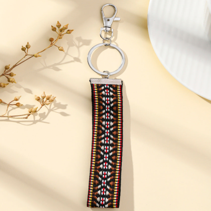 Wholesale Metal Ethnic Style Embroidery Keychain
