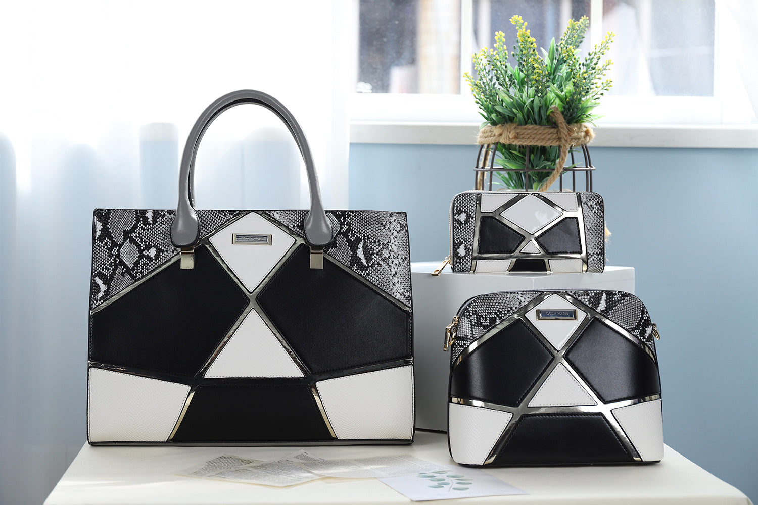 Wholesale PU Simple Three-piece Stitching One Shoulder Crossbody Bag