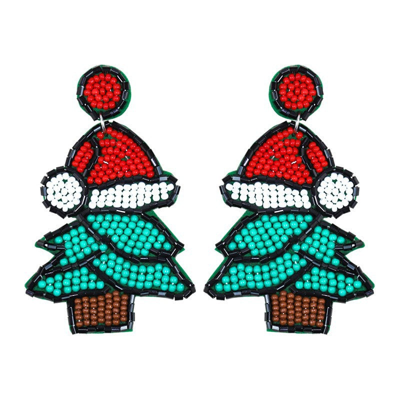 Wholesale Christmas Rice Bead Resin Earrings