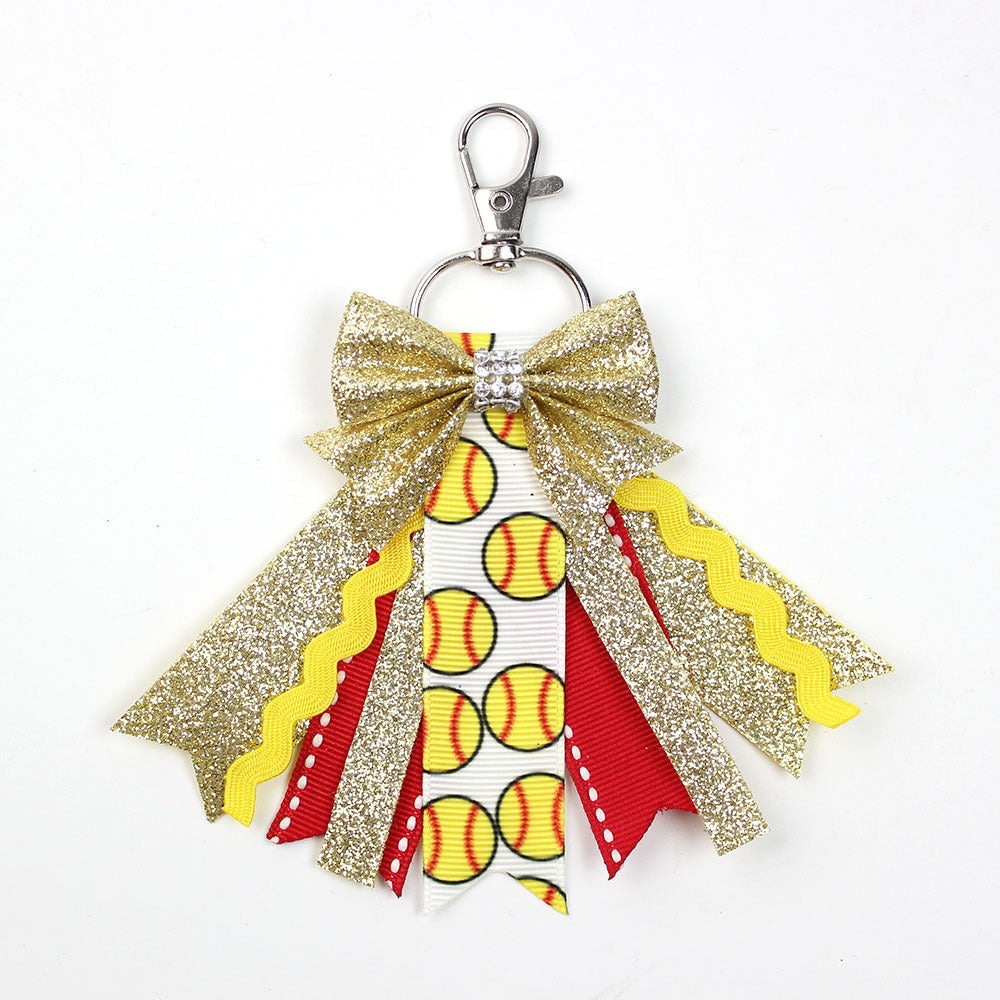 Wholesale 5pcs Teen Cheerleader Bow Lanyard Ribbon Keychains