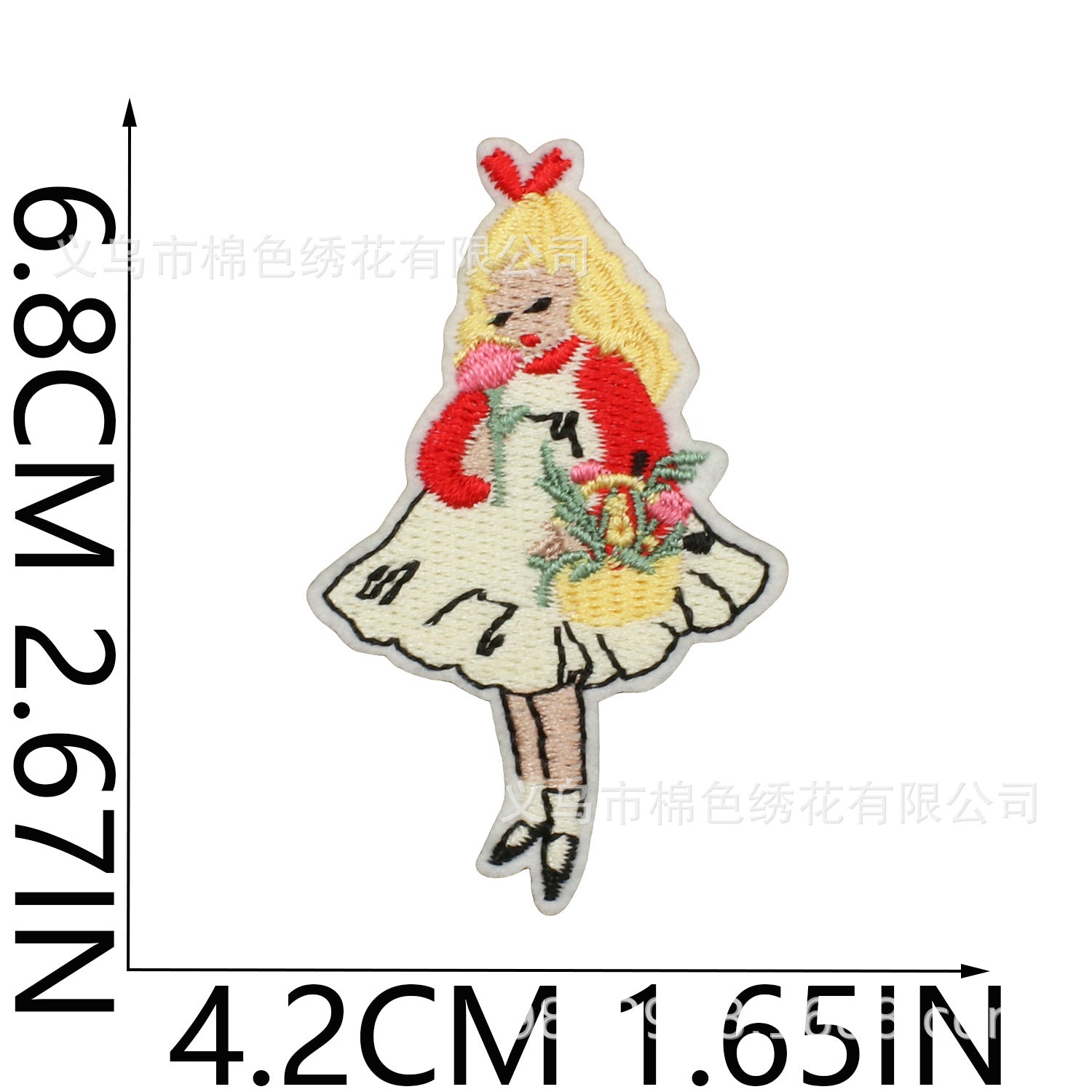 Wholesale Flower Fairy Embroidery Patch With Strawberry Coffee Design Polyester Thread For Clothing Bags Hats Trendy DIY Craft Supply Resale Gift