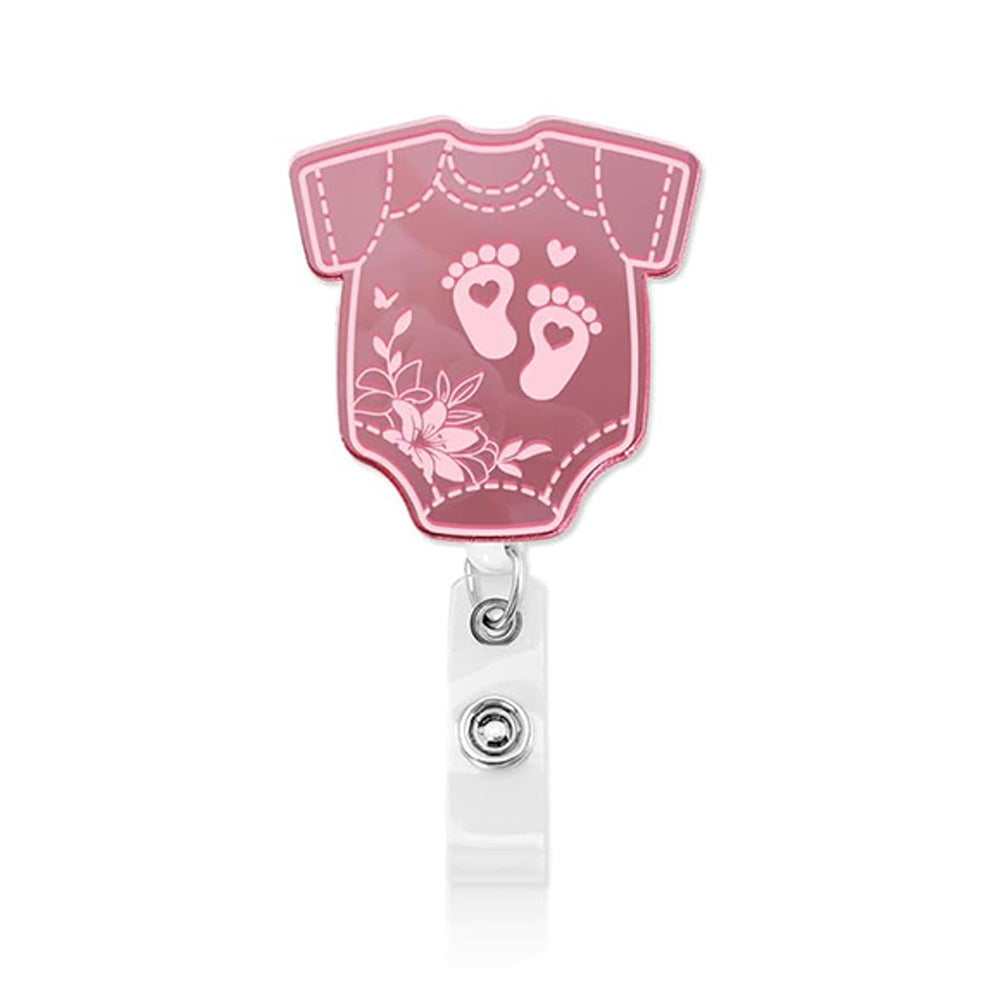 Wholesale PVC Gradient Color Medical Acrylic Badge Scroll Extendable Keychain