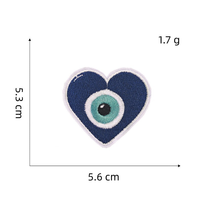 Wholesale Embroidered Evil Eye Iron On Patch Blue Eye Applique Trendy Decorative Accessory For Bags And Clothing Boutique Resale