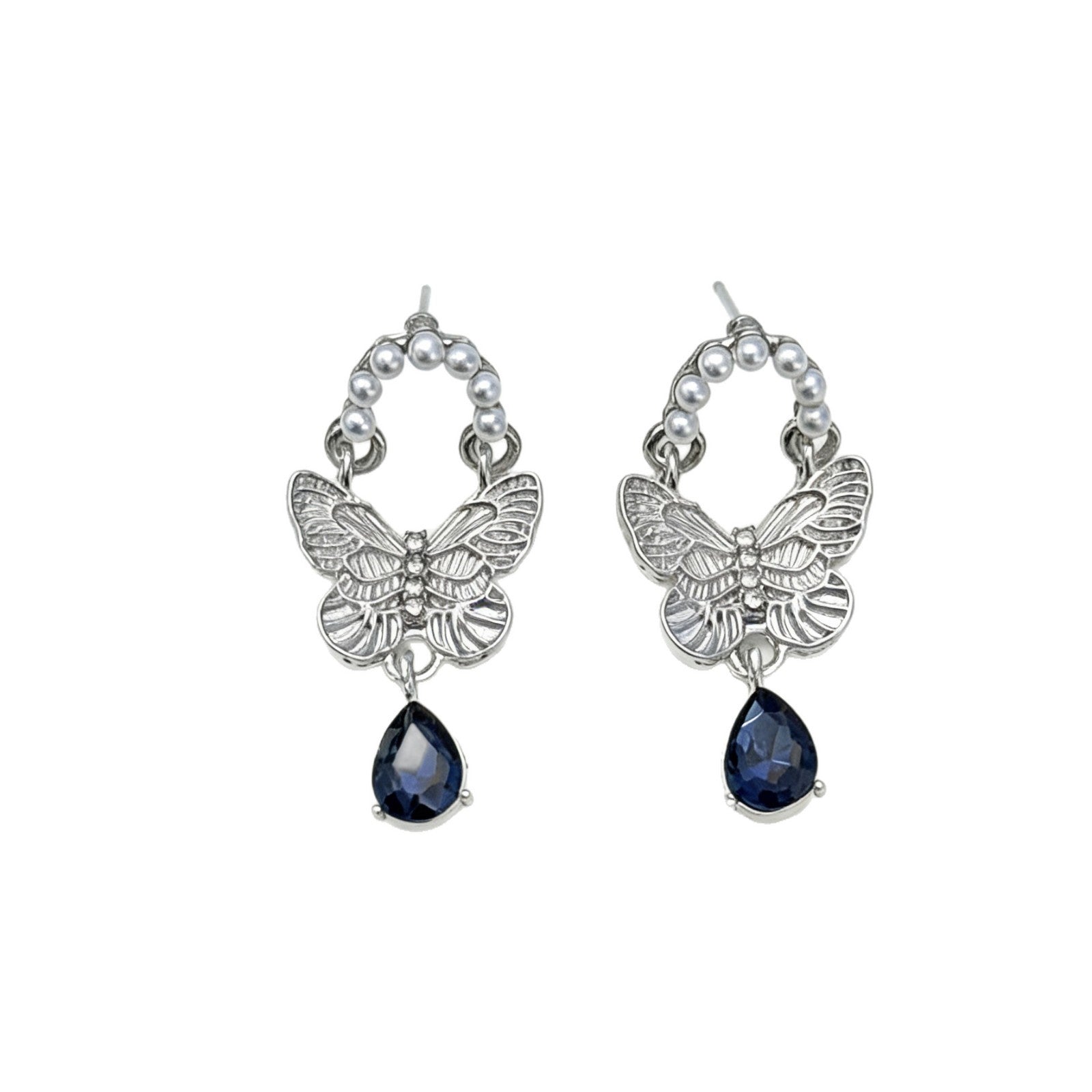 Wholesale Alloy Butterfly Crystal Stud Earrings Stylish Everyday Jewelry Accessory For Women Boutique Resale