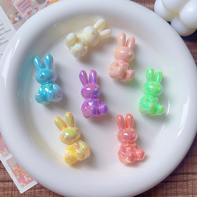 Wholesale 5pcs/pack  Cute polychrome bunny beaded bracelet Acrylic Beads