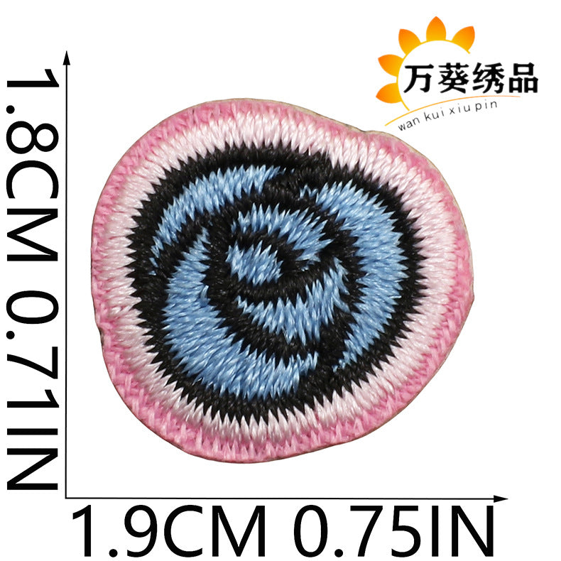 Wholesale Cute Heart Fruit Embroidered Patches Small Polyester Thread Sew On Clothing Appliques DIY Bag Charm Gift Accessory