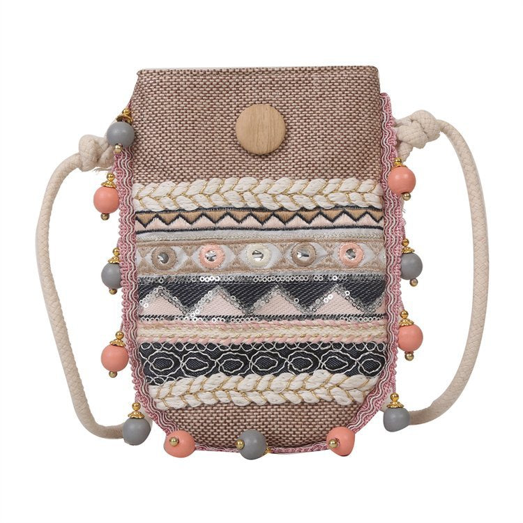 Wholesale Ethnic Style Embroidered Canvas Shoulder Crossbody Bag