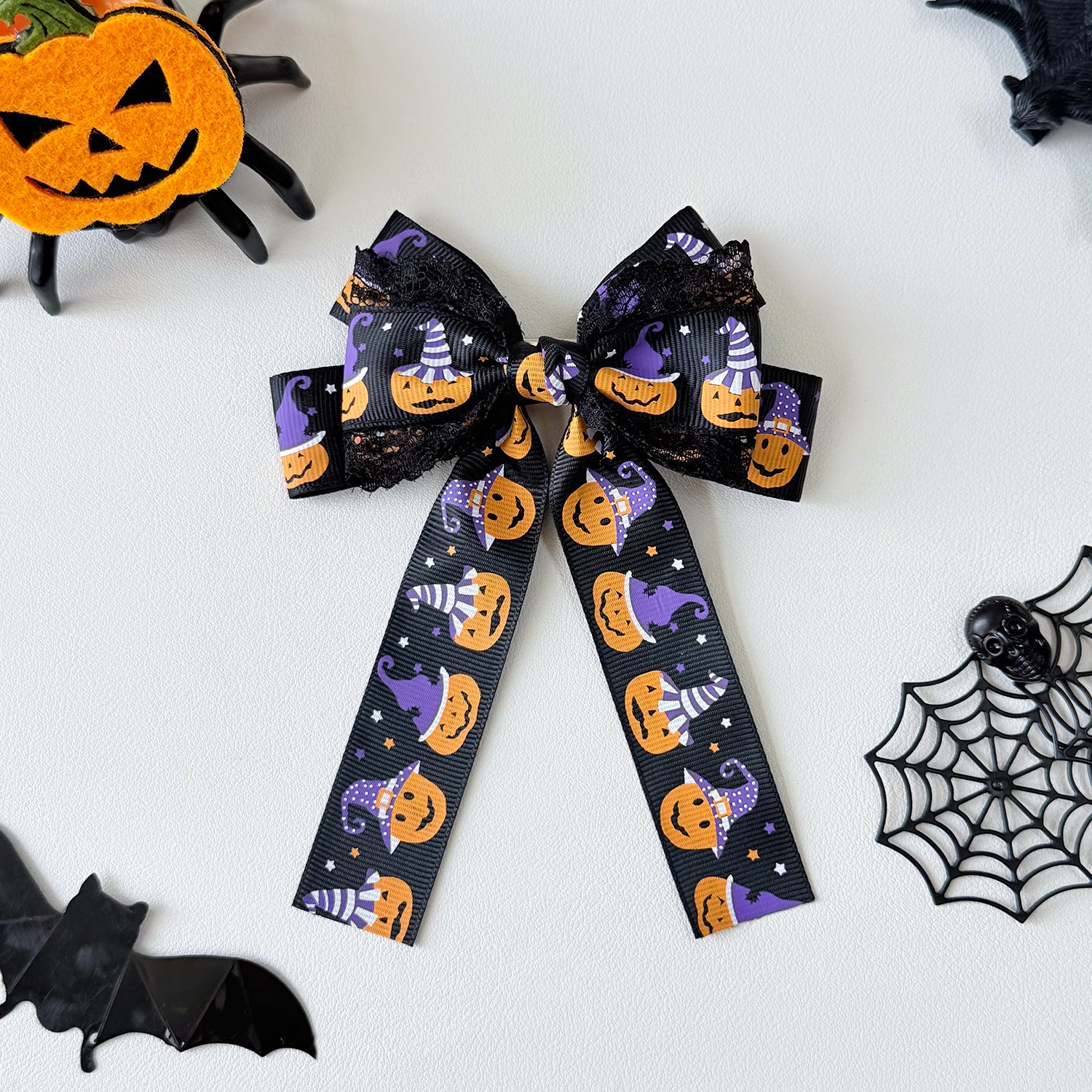Wholesale  Ghost Pumpkin Ribbon Bow Hair Clips Alligator Clip Hair Accessory Chic Party Gift For Women