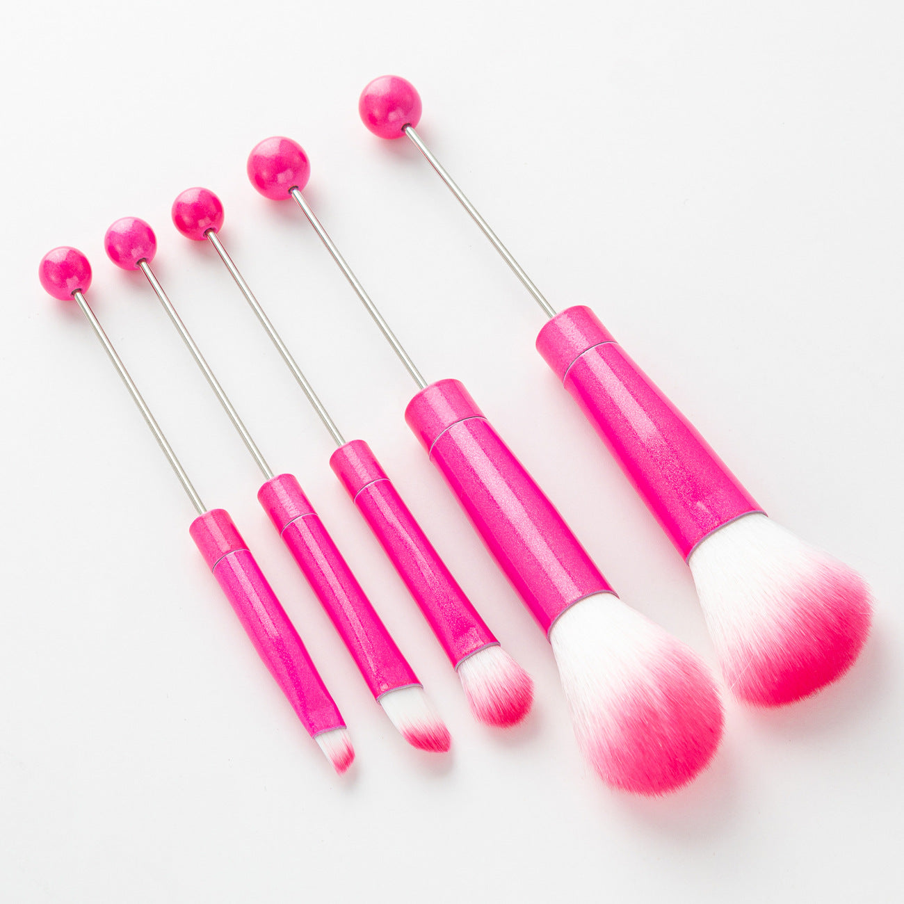 Wholesale 200 Sets Beadable Metal DIY Makeup Brush Set