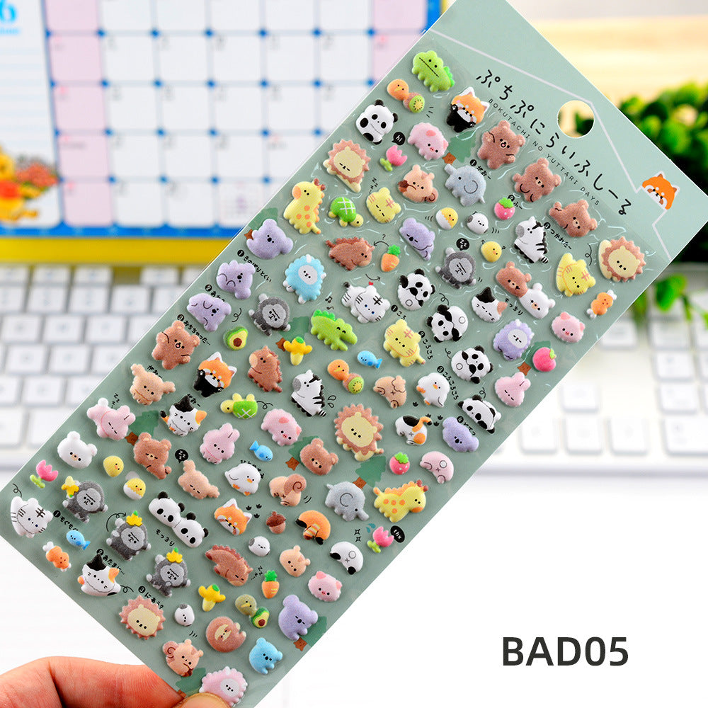 Wholesale Cute cartoon diverse animal foam 3D stickers