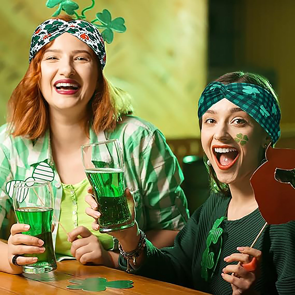 Wholesale St.  Patrick' s print cross clover elastic headband