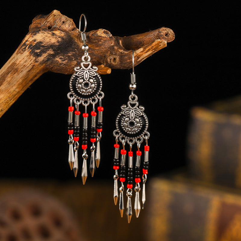 Wholesale Small Short Bohemian Vintage Round Bead Earrings